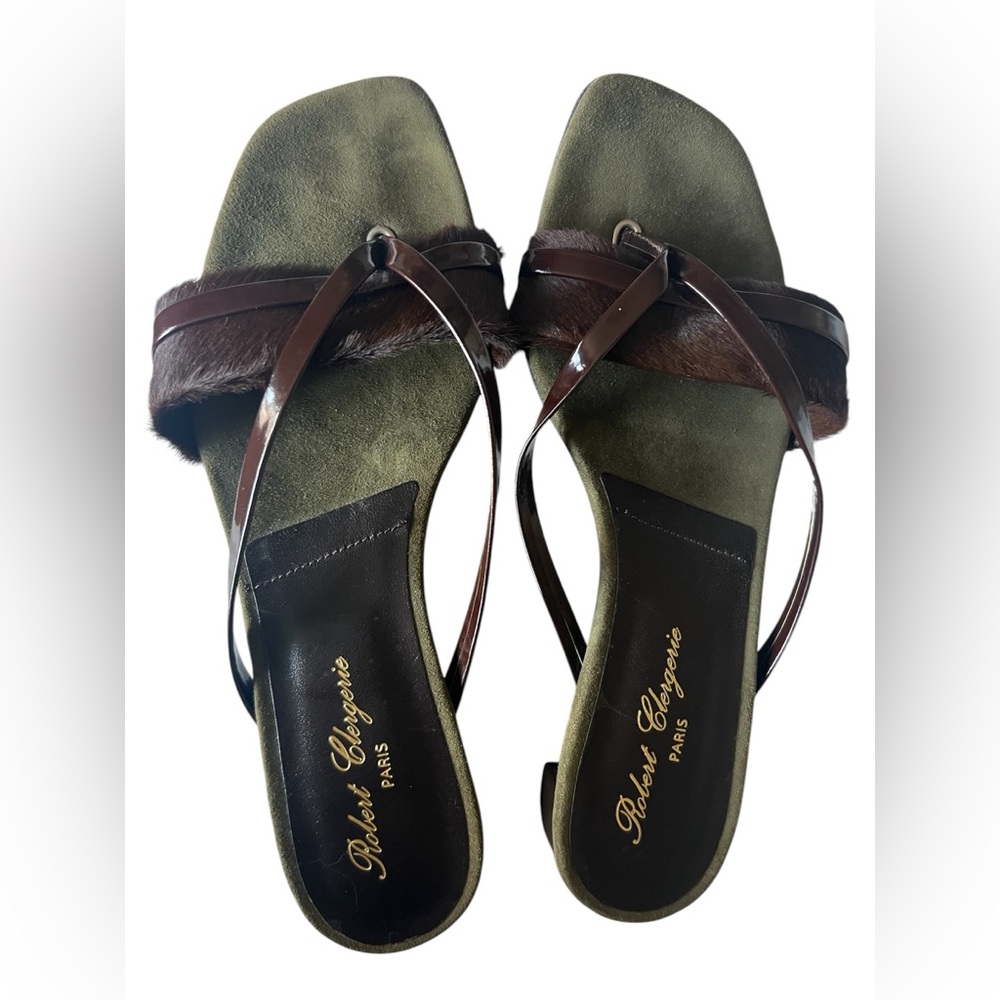 Robert Clergerie Women's Brown fur and leather strappy NWOT Sandals - Picture 2 of 9